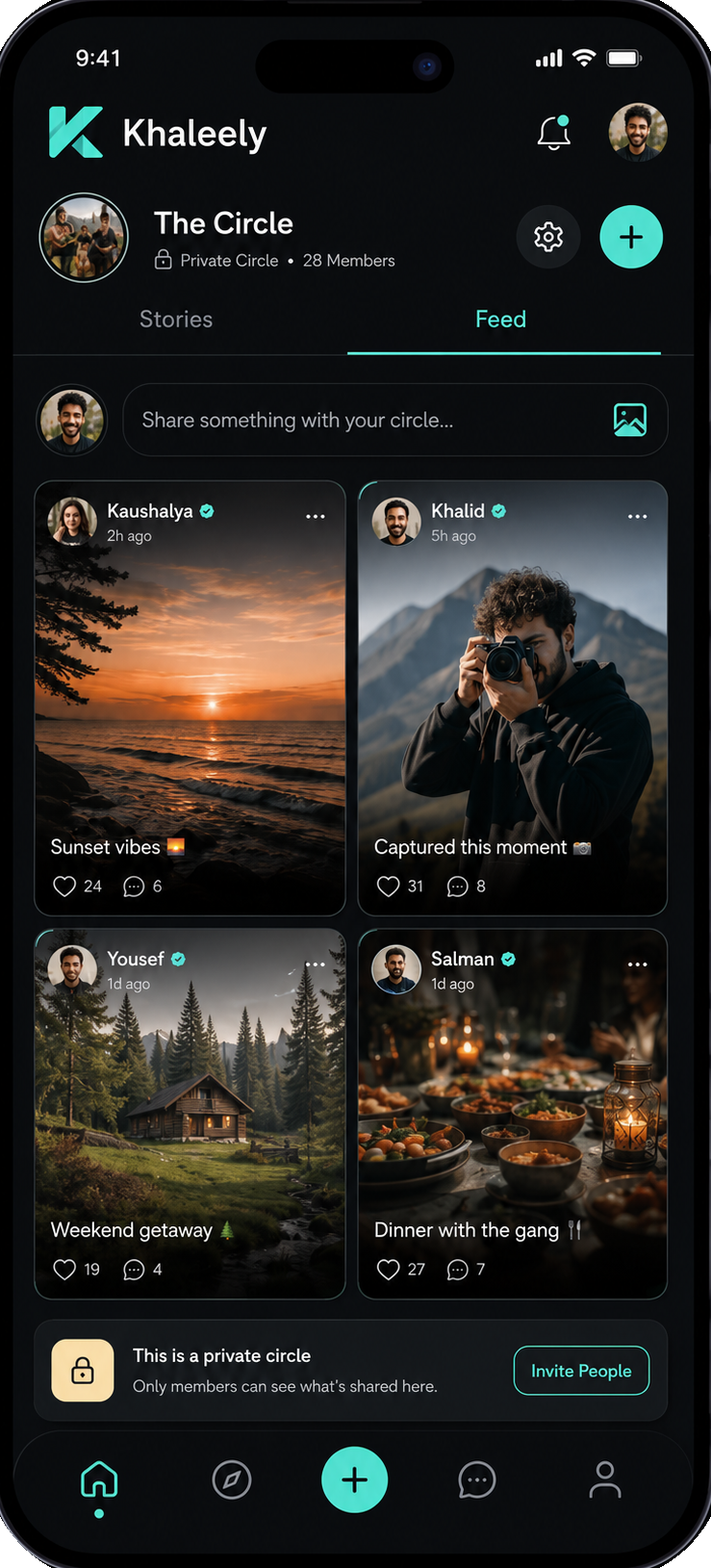 Khaleely circle feed
