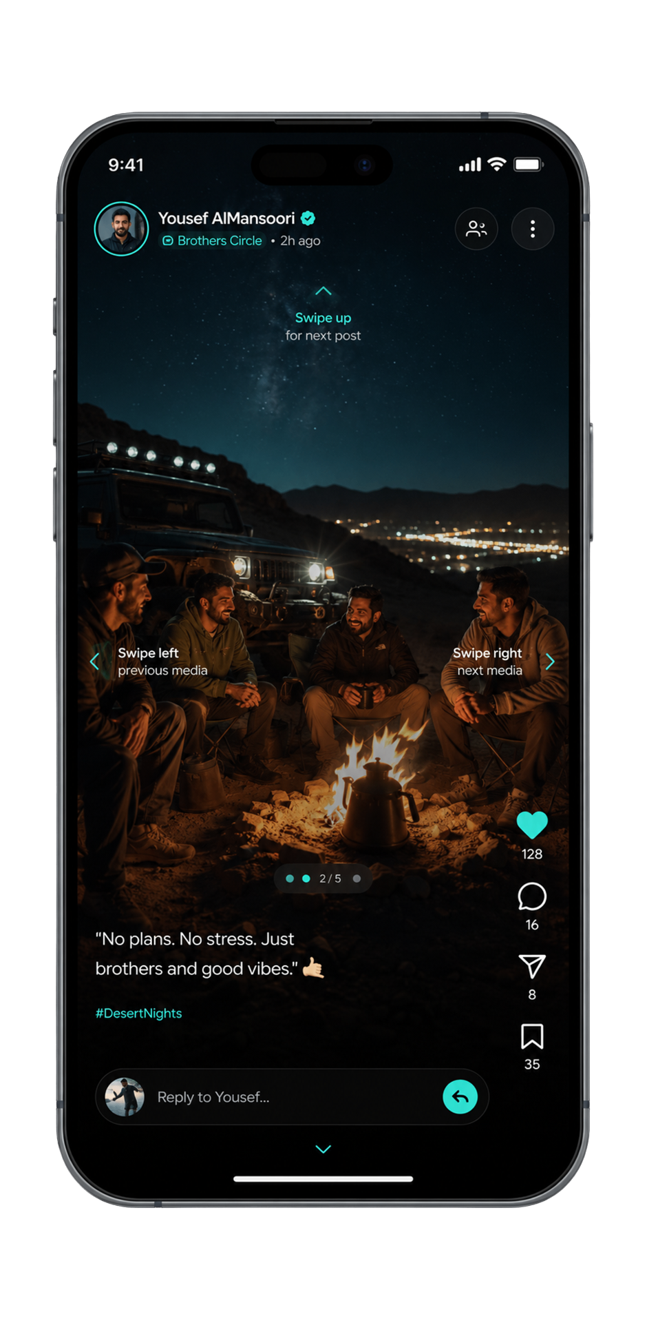 Full-screen moment viewer in Khaleely
